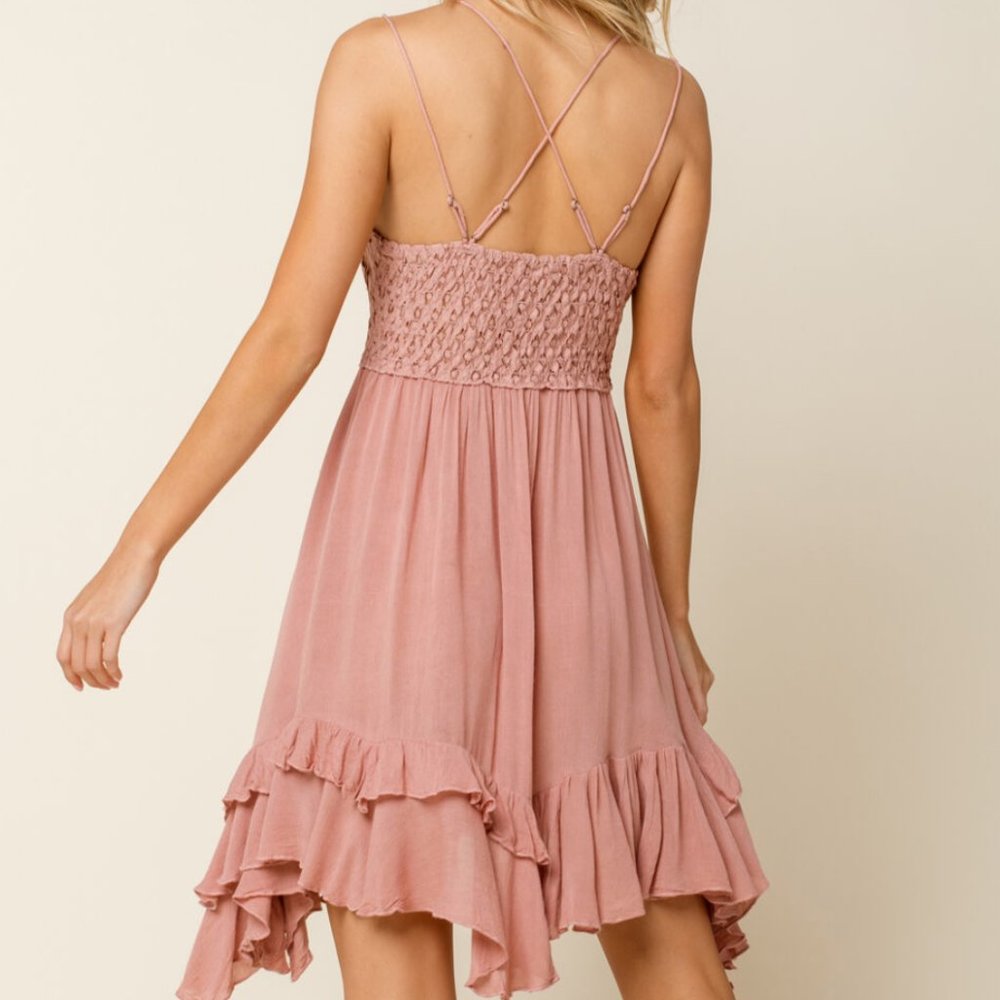 NWOT Free People One Mauve Bralette Mini Dress - Picture 2 of 7